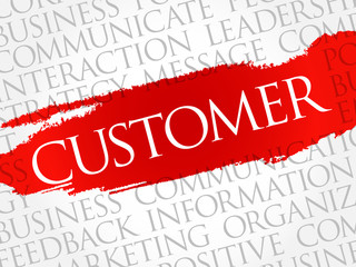 CUSTOMER word cloud, business concept
