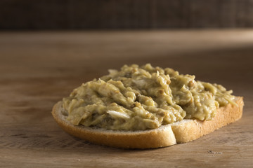 Bread with eggplant salad