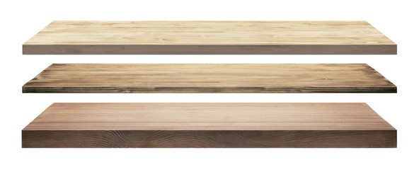 Isolated wooden shelves