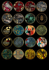 Cute steampunck and abstract tags