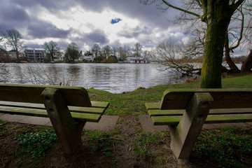 benches on the bank of the Elbe!