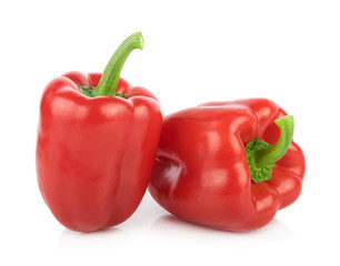 red Bell pepper on white background