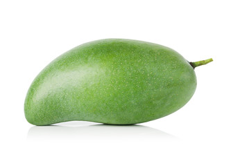 Green mango isolated on a white background
