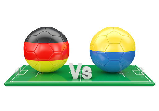 Germany / Ukraine soccer game over soccer field