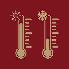 The thermometer icon. High and Low temperature