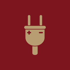 The electric plug icon. Electric Plug symbol. Flat