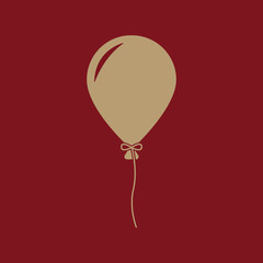 The balloon icon. Holiday symbol. Flat