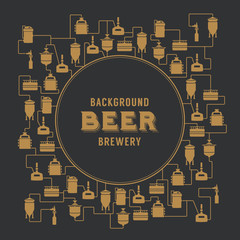 Card template with beer brewery element. Vector