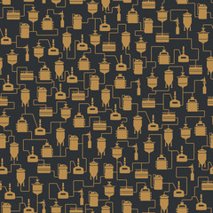 Seamless background with beer brewing process