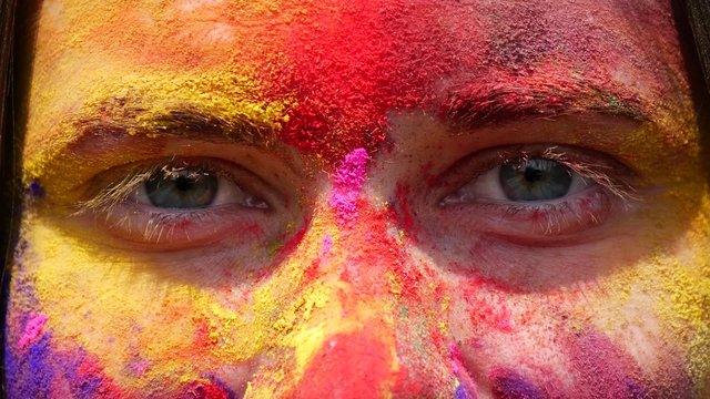 Woman`s eyes close up