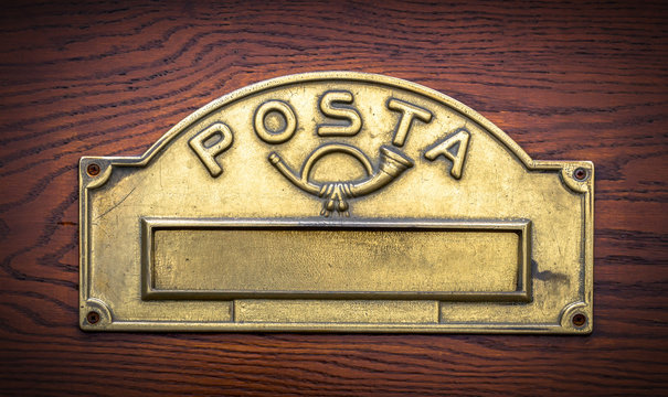 Traditional Italian brass postbox