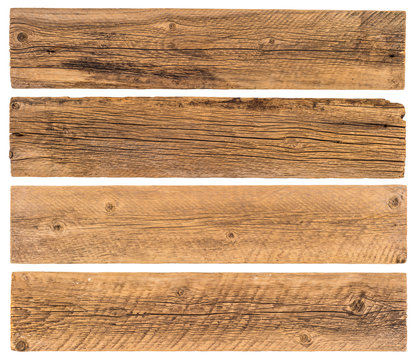 Fototapeta Old planks isolated on white