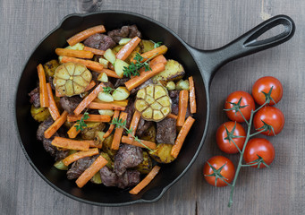 Roasted meat with vegetables