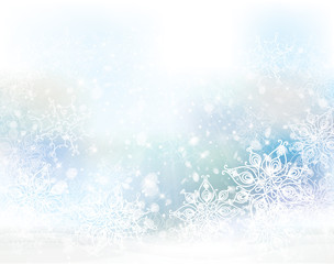Vector winter snowflakes background.