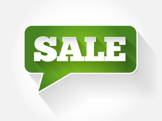 SALE text message bubble, flat background concept
