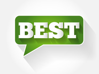 BEST text message bubble, flat background concept