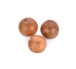 macadamia nuts on white background