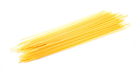 Uncooked Italian spaghetti isolated