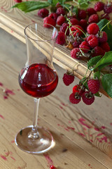 raspberry wine and berries