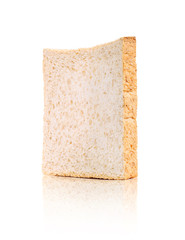 Bread, whole wheat single isolated on white background