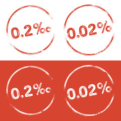 0.2&permil; and 0.02% - Blood Alcohol Level - Grunge Look