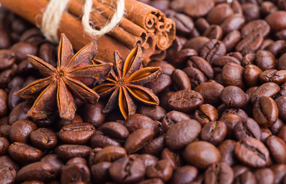 roasted coffee beans, can be used as a background © bukhta79