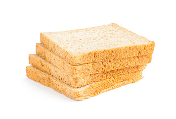 Bread, whole wheat slice isolated on white background