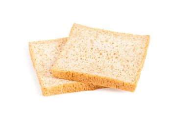 Bread, whole wheat slice isolated on white background