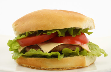 burger over white