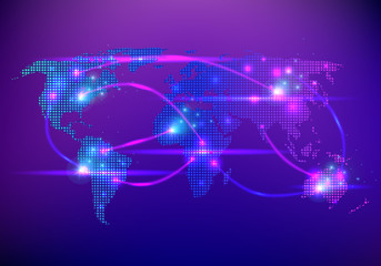 Abstract creative concept vector map of the world for Web and Mobile Applications isolated on background. Vector illustration, creative template design, Business software and social media, origami.