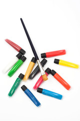 watercolor paint and brush