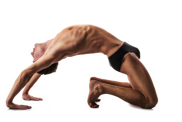 bridge pose, yogic exercise, flexible spine