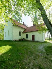 countryside church building in summer