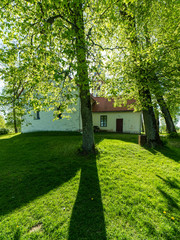 countryside church building in summer