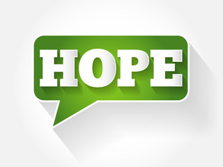 HOPE text message bubble, flat business concept background