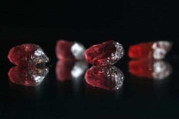 Natural crystals of garnet