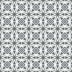 Geometric line monochrome lattice seamless arabic pattern. Islamic oriental style. Wrapping paper. Scrapbook paper. Tiling. White vector illustration. Moroccan background. Swatches. Graphic texture.