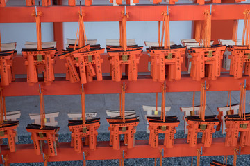 closed up the japanese amulet in temple