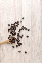 Roasted coffee beans.