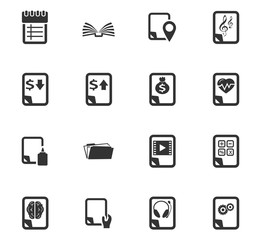 Documents icons set