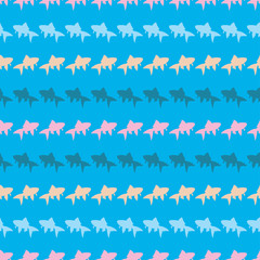 Seamless vector background with marine fish. Print. Cloth design, wallpaper.