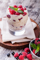 yogurt with muesli and berries
