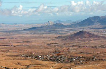 Volcanic Lanscape. Panoramic view  on  Fuerteventura from Mirador Morro Velosa, Fuerteventura,...