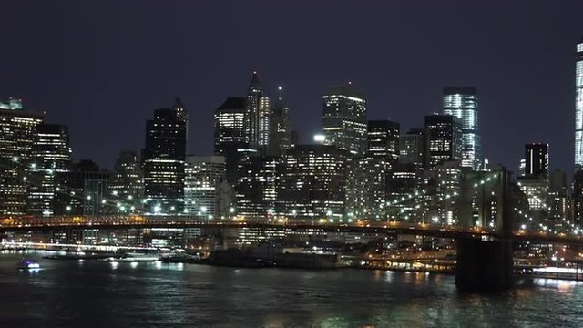 Manhattan by night typical view  - MANHATTAN, NEW YORK/USA   APRIL 25,  2015