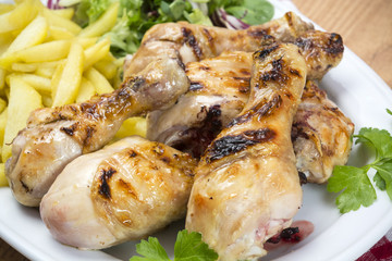 Detalle de pollo a la brasa