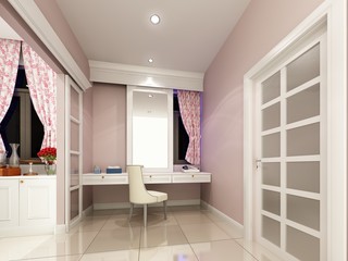 3d rendering of interior walk-in closet