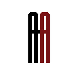 AA initial logo red and black