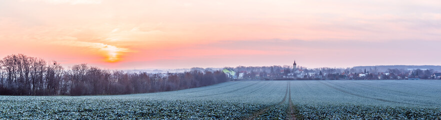 Sunrise in the Slovak countryside