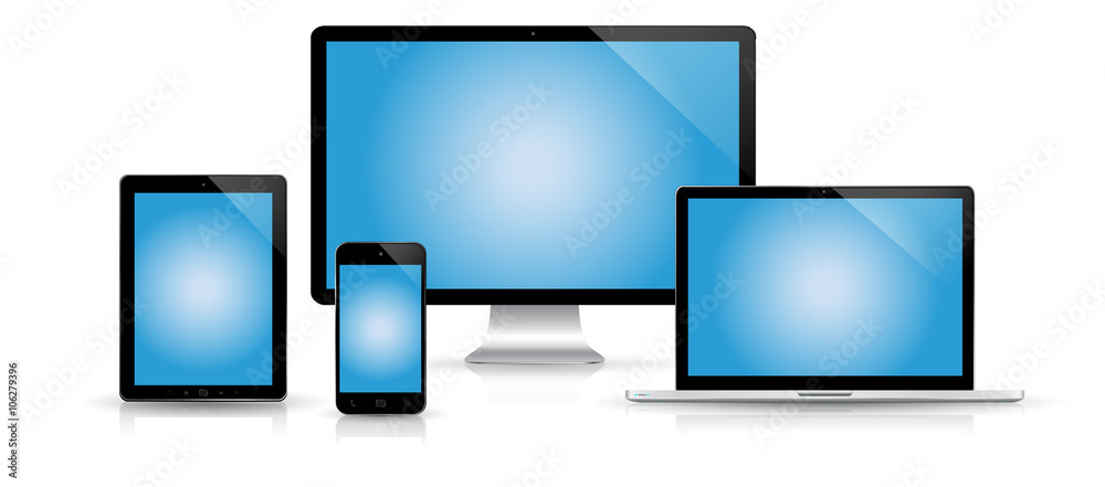 Poster Modern digital tech device collection