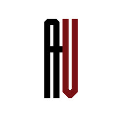 AV initial logo red and black